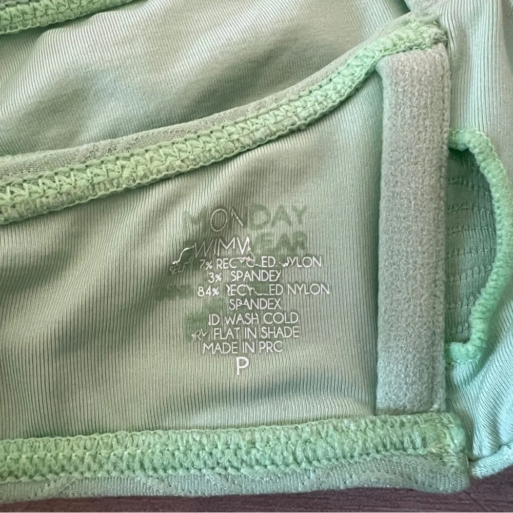 Monday Swimwear Copacabana Bandeau Top in Pistachio Wave